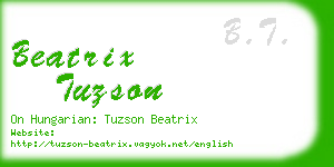 beatrix tuzson business card